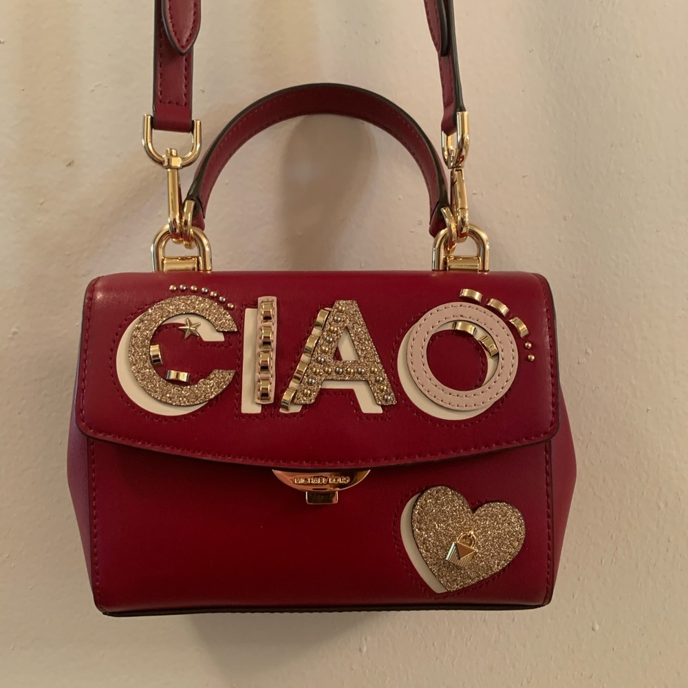 Michael Kors Red & Gold Crossbody Bag